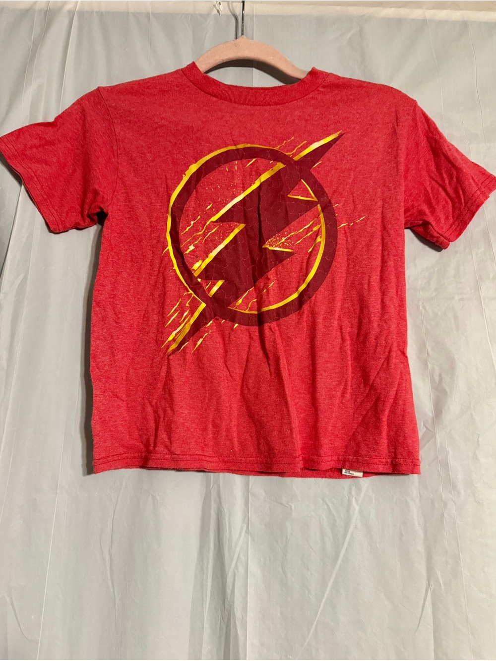 DC Comics The Flash Youth T-Shirt Size S 6/7 Red Lightning Logo Graphic Tee